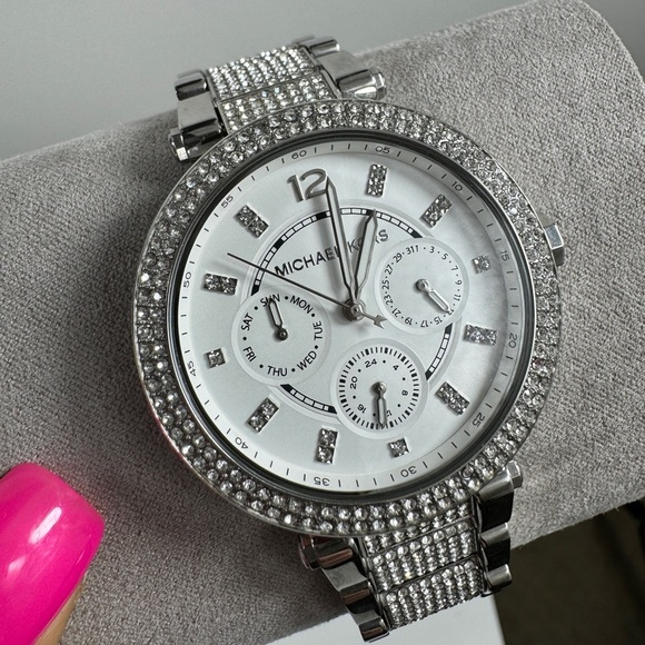 Michael Kors Watch Rhinestone Silver MK7085 - Picture 8 of 13